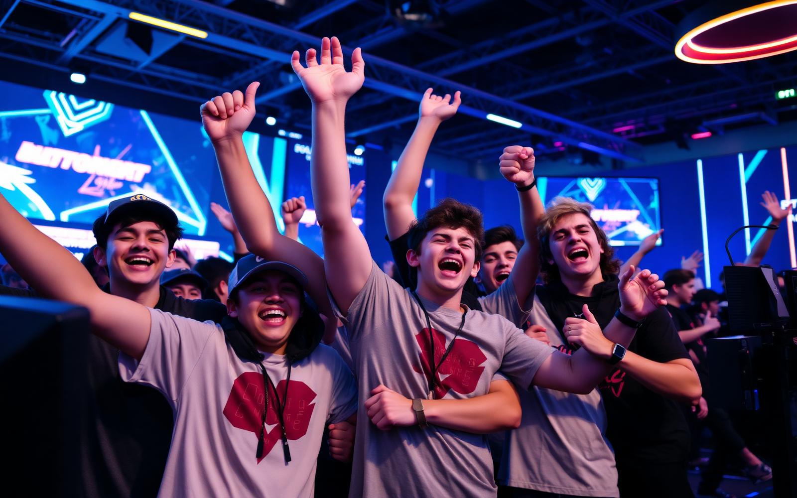 Team celebrating